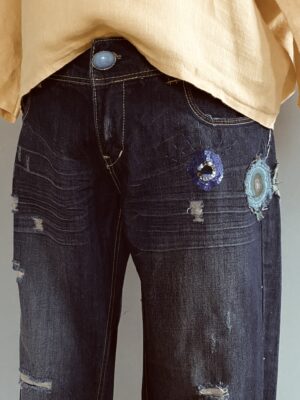 auffallend bestickte Jeans von Desigual, M second hand – Bild 7