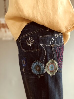 auffallend bestickte Jeans von Desigual, M second hand – Bild 8