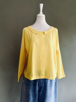 strahlend gelbe Bluse, XL – Bild 3