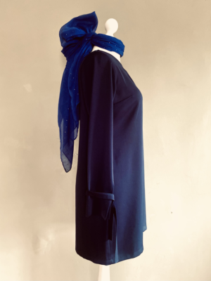 elegantes dunkelblaues Kleid von Sienna, XL – Bild 4