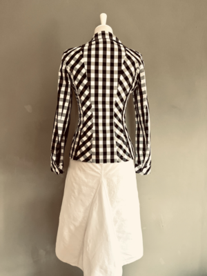 süße schwarz-weiß karierte Jacke, S – Bild 5