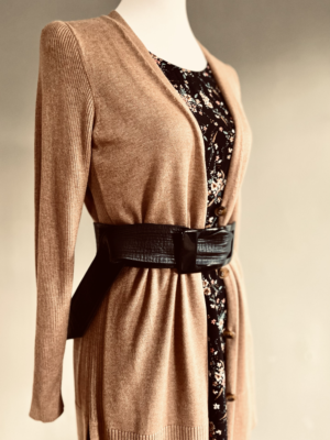 breiter schwarzer Ledergürtel Collection Camille, XL – Bild 3