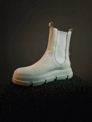 weiße Lederboots von Noclaim, 41 – Bild 3