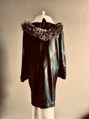 Ledermantel mit Fellkragen von E.B. Company, M-L – Bild 4