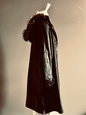 Ledermantel mit Fellkragen von E.B. Company, M-L – Bild 3