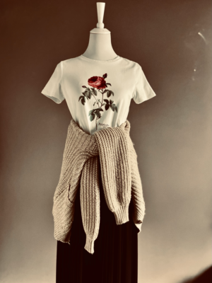 süßes T-Shirt mit Rose von H&M, M – Bild 2