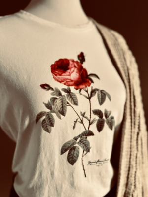 süßes T-Shirt mit Rose von H&M, M – Bild 1