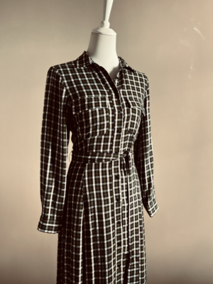 langes kariertes Kleid von Zara, XS – Bild 3