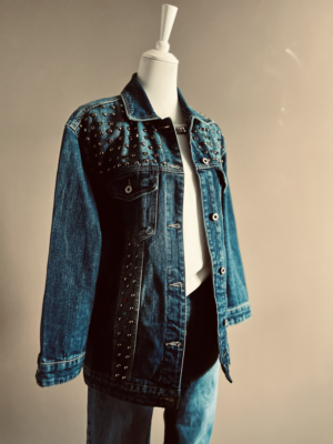ausgefallene Jeansjacke von Jonny Lam, S-M – Bild 4