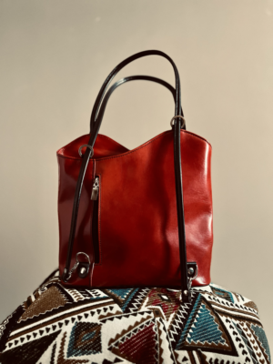 hübsche rote Ledertasche – Bild 4