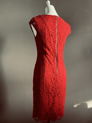 leuchtend rotes Spitzenkleid von Esprit, M – Bild 4