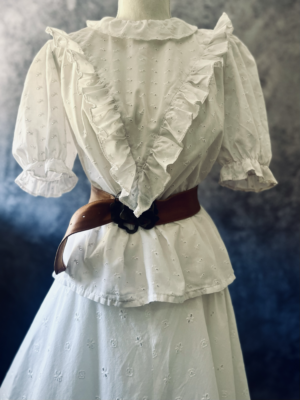 süße weiße Bluse aus Baumwolle Josefine Rudolph, S – Bild 4