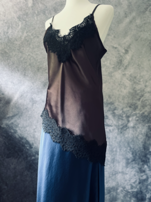 asymmetrisches Satintop mit Spitze, L-XL – Bild 4