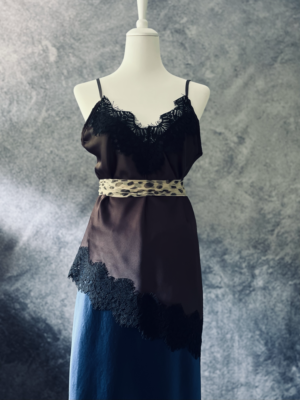 asymmetrisches Satintop mit Spitze, L-XL – Bild 5