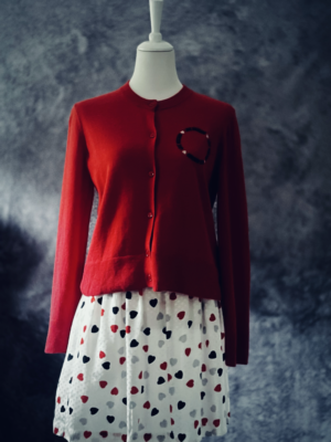 rote Strickjacke von Moschino, M – Bild 3
