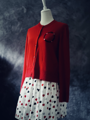 rote Strickjacke von Moschino, M – Bild 1