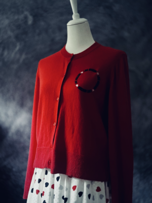 rote Strickjacke von Moschino, M – Bild 2