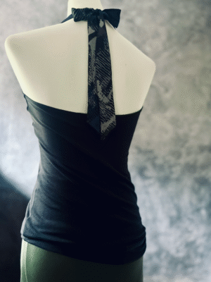 Neckholder-Top mit Seidenband, S-M – Bild 4
