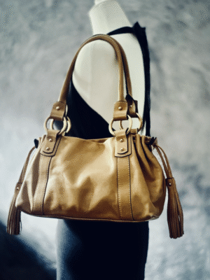 Schöne rehbraune Ledertasche von Abro – Bild 4
